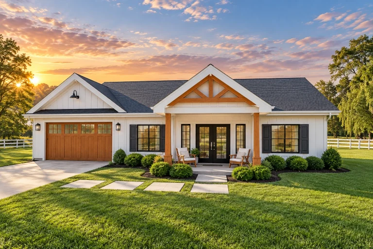 23-1943 HOUSE PLAN - Modern Farmhouse ADU Home Plan - 2-Bed, 2-Bath, 928 SF