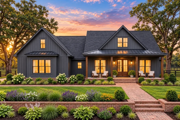 Colonial House Plans 23 23-1218 HOUSE PLAN - Modern Farmhouse Home Plan - 3-Bed, 2.5-Bath, 2,188 SF