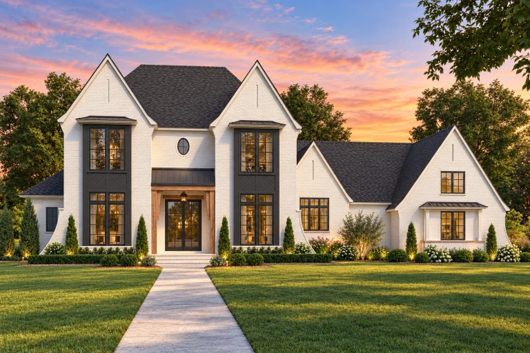 Colonial House Plans 22 24-1528 HOUSE PLAN - Modern Tudor Home Plan - 3-Bed, 4.5-Bath, 4,741 SF