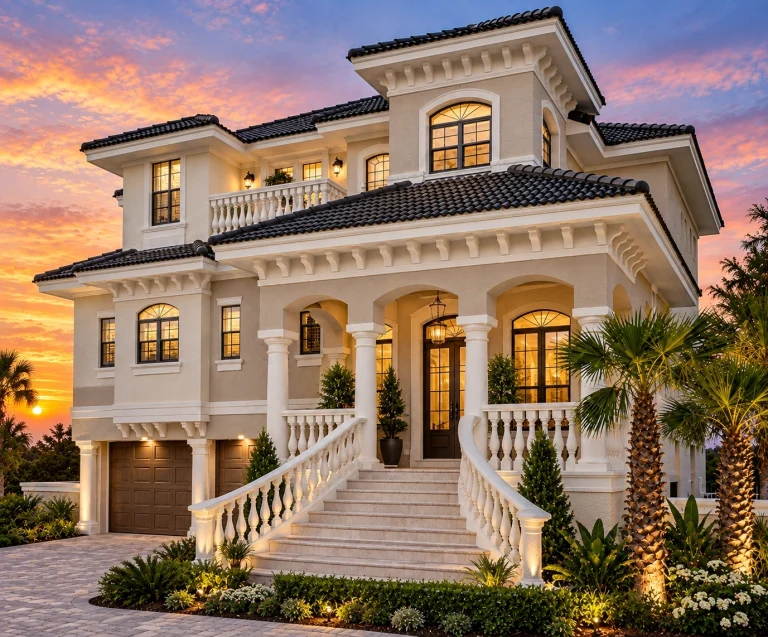 Southwestern House Plans 12 24-1574 HOUSE PLAN - Coastal Mediterranean Revival Home Plan - 3-Bed, 3-Bath, 2,374 SF