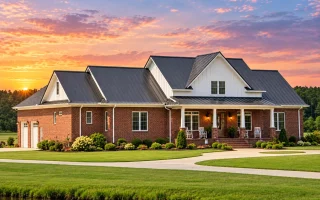 20-1396 HOUSE PLAN - Brick Modern Farmhouse Home Plan - 4-Bed, 4.5-Bath, 3,472 SF
