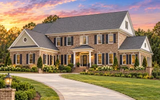 10-1361 HOUSE PLAN - Georgian Home Plan - 4-Bed, 4-Bath, 5,474 SF