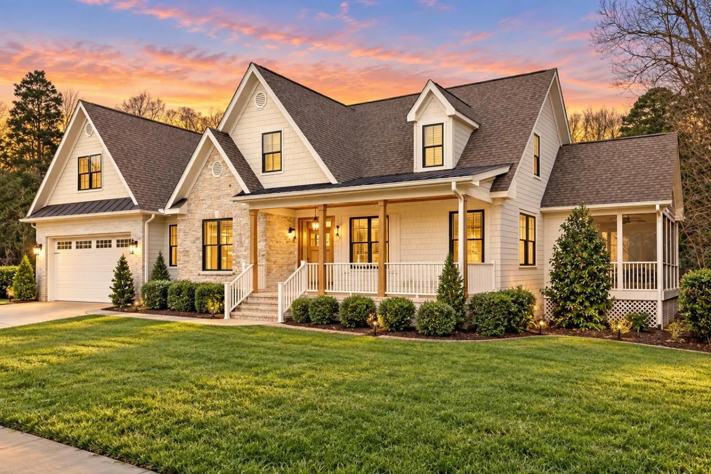 13-1538 HOUSE PLAN – Modern Craftsman Home Plan – 6-Bed, 4.5-Bath, 3,204 SF - Warm Natural, AI-generated exterior concept