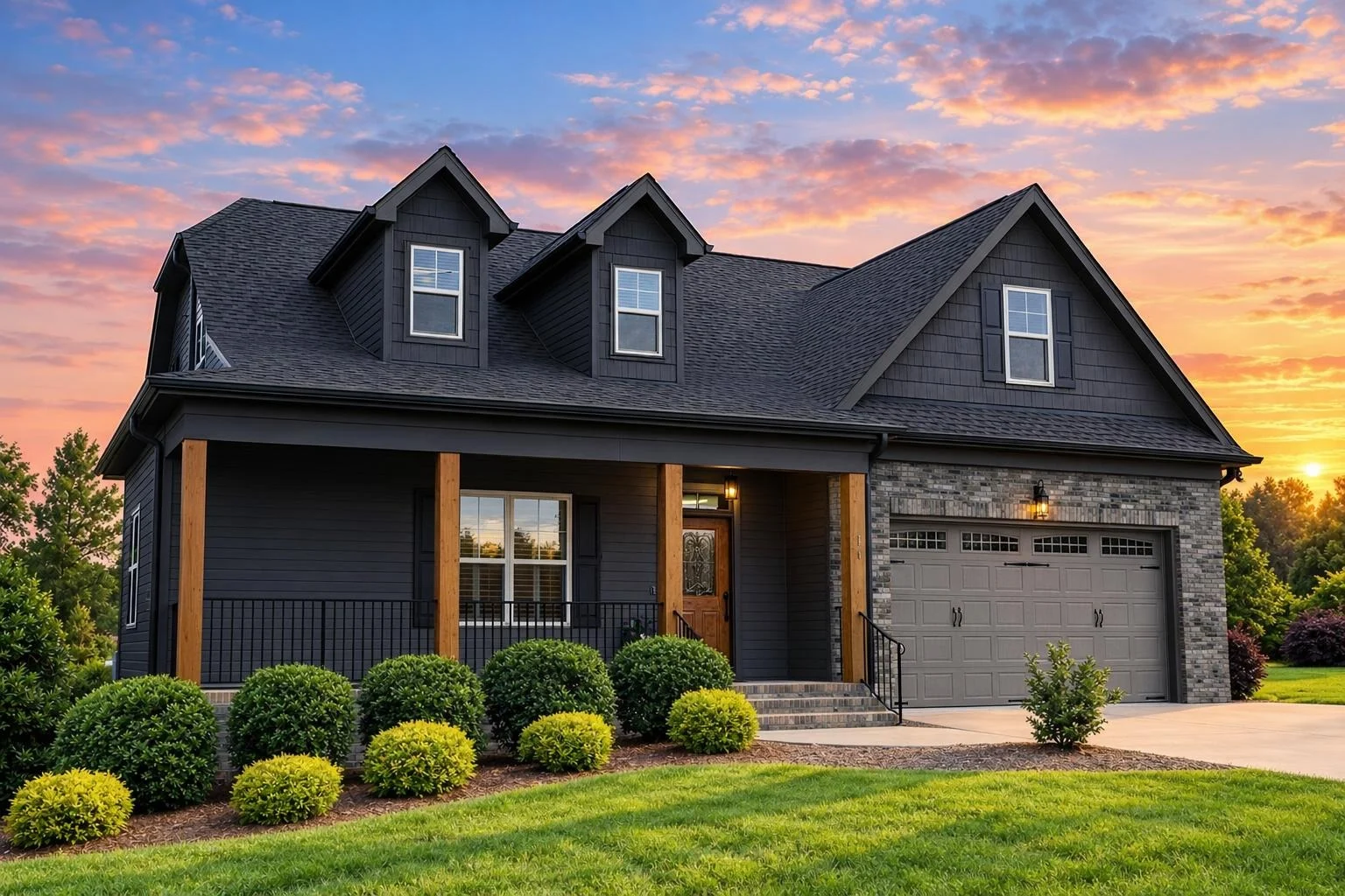 13-1516 HOUSE PLAN – Craftsman Home Plan – 3-Bed, 2.5-Bath, 2,559 SF - Modern Dark, AI-generated exterior concept