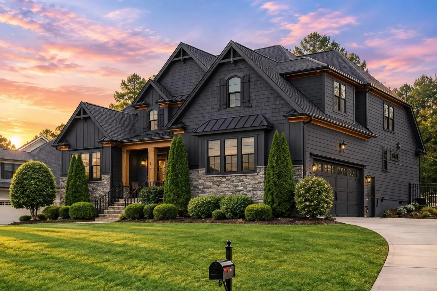 12-2178 HOUSE PLAN – Modern Craftsman Home Plan – 4-Bed, 3-Bath, 3,050 SF - Modern Dark, AI-generated exterior concept