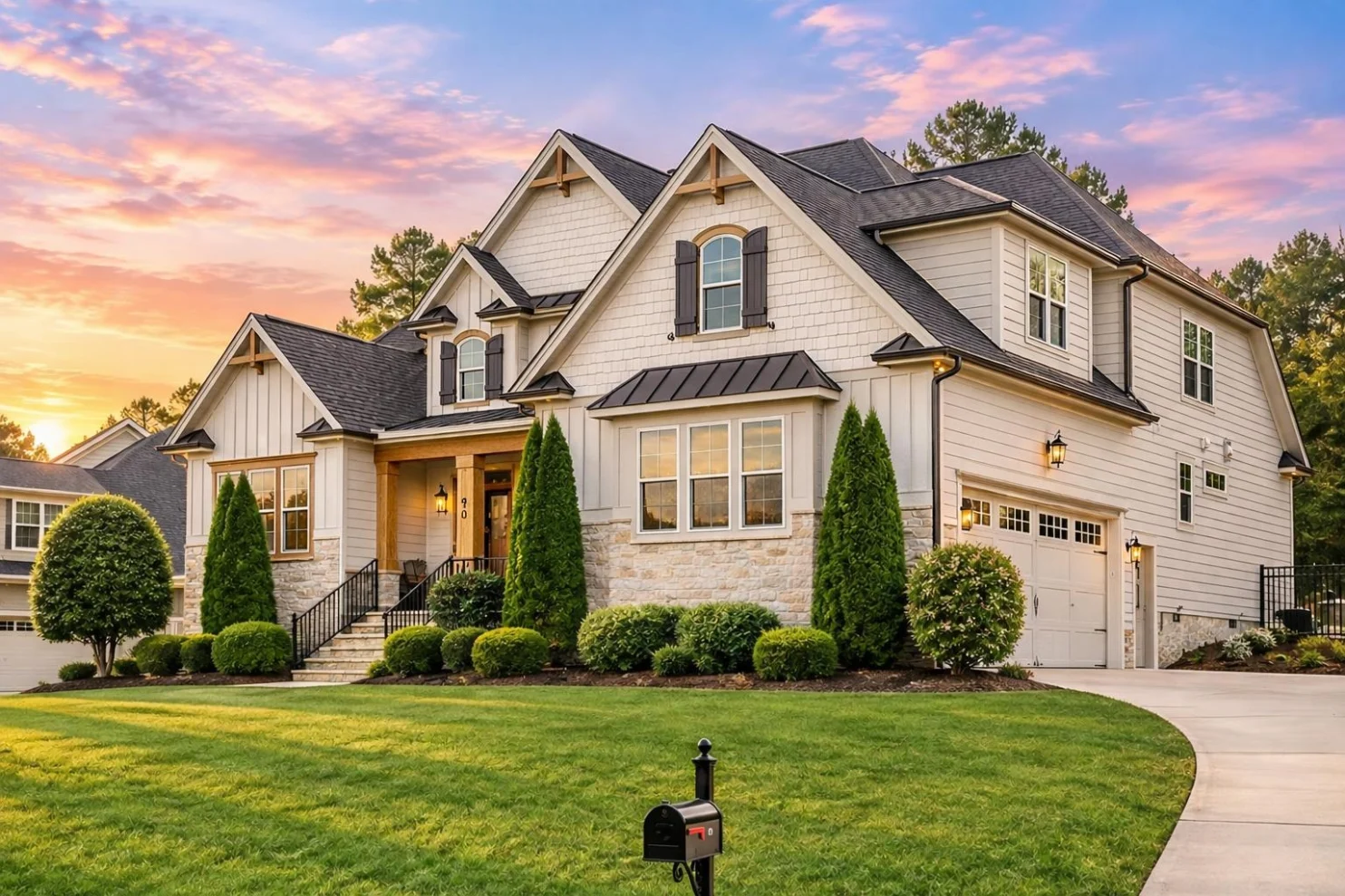 12-2178 HOUSE PLAN – Modern Craftsman Home Plan – 4-Bed, 3-Bath, 3,050 SF - Warm Natural, AI-generated exterior concept
