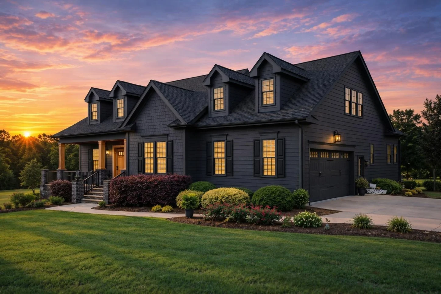11-1846 HOUSE PLAN – Traditional Craftsman Home Plan – 3-Bed, 4.5-Bath, 3,111 SF - Modern Dark, AI-generated exterior concept