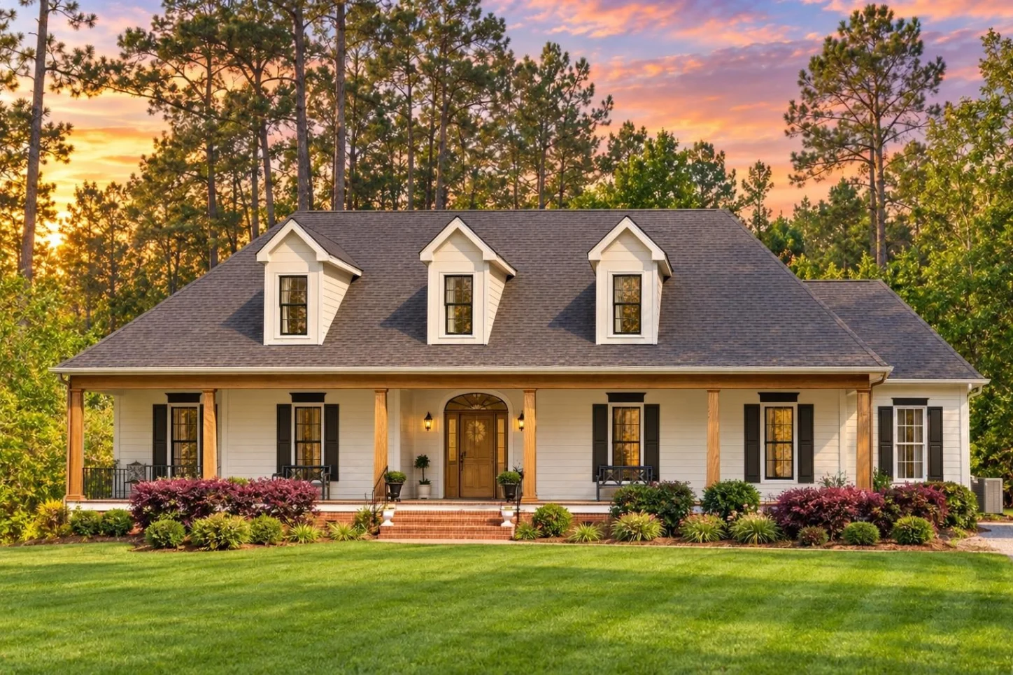 11-1894 HOUSE PLAN – Classical Southern Home Plan – 3-Bed, 2.5-Bath, 2,216 SF - Warm Natural, AI-generated exterior concept
