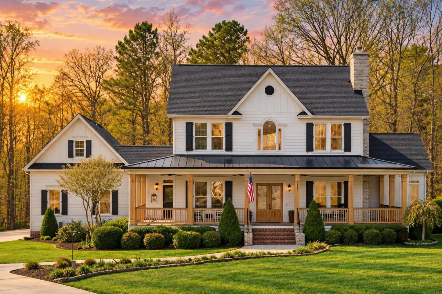 11-1844 HOUSE PLAN – Classical Southern Home Plan – 3-Bed, 3.5-Bath, 3,114 SF - Warm Natural, AI-generated exterior concept