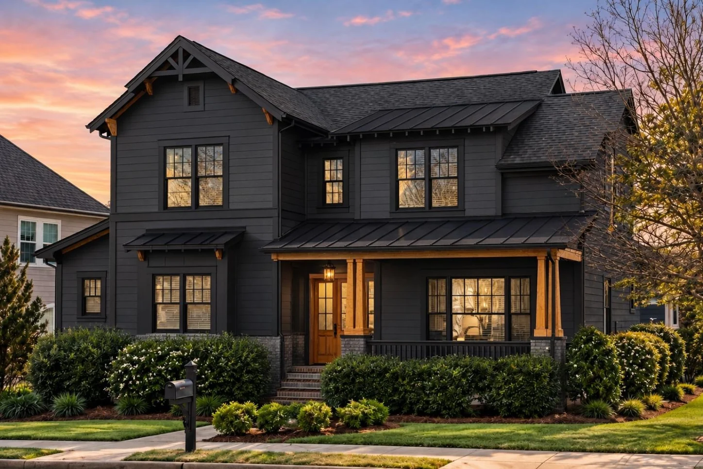 11-1029 HOUSE PLAN – Modern Farmhouse Home Plan – 4-Bed, 3.5-Bath, 2,759 SF - Modern Dark, AI-generated exterior concept