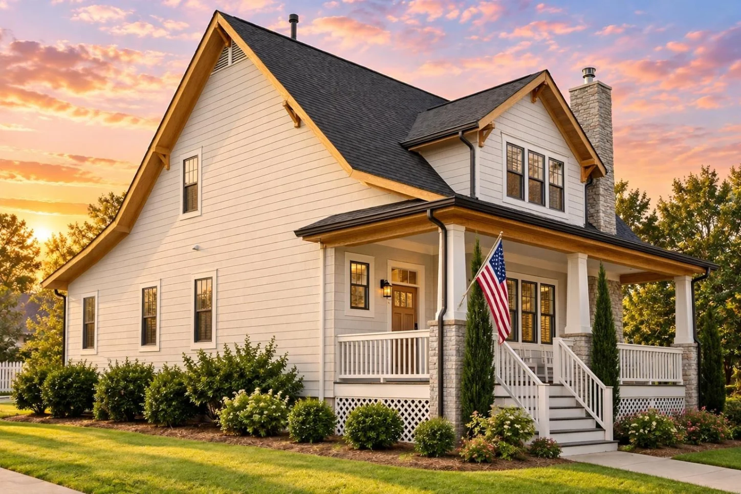 11-1218 HOUSE PLAN – Traditional Craftsman Home Plan – 3-Bed, 2.5-Bath, 2,627 SF - Warm Natural, AI-generated exterior concept