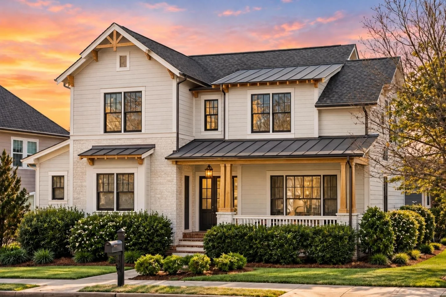 11-1029 HOUSE PLAN – Modern Farmhouse Home Plan – 4-Bed, 3.5-Bath, 2,759 SF - Warm Natural, AI-generated exterior concept
