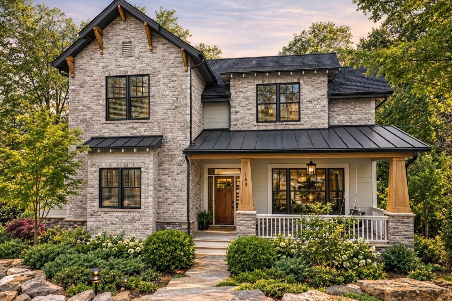 11-1821 HOUSE PLAN – Modern Farmhouse Home Plan – 4-Bed, 4.5-Bath, 2,719 SF - Modern Brick, AI-generated exterior concept