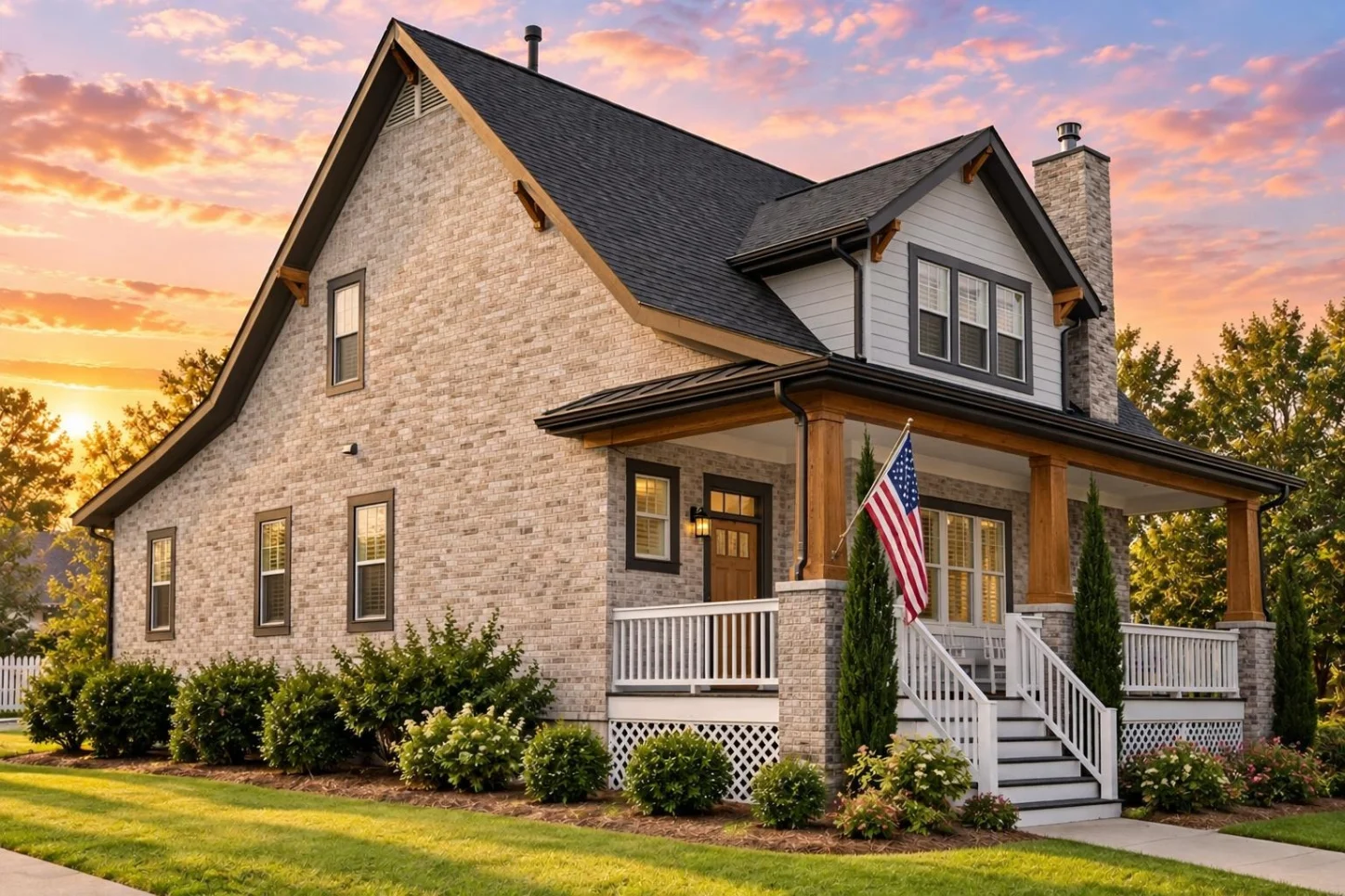11-1218 HOUSE PLAN – Traditional Craftsman Home Plan – 3-Bed, 2.5-Bath, 2,627 SF - Modern Brick, AI-generated exterior concept