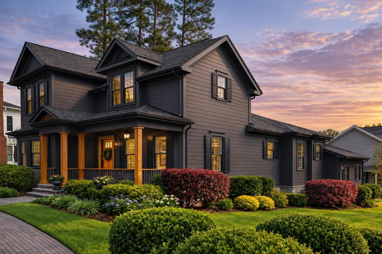 11-1998 HOUSE PLAN – Neo-Colonial / Neoclassical Home Plan – 4-Bed, 3.5-Bath, 2,749 SF - Modern Dark, AI-generated exterior concept