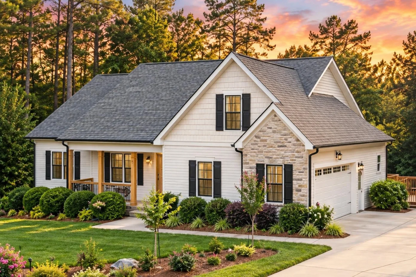 10-1630 HOUSE PLAN – Modern Craftsman Home Plan – 3-Bed, 2-Bath, 1,935 SF - Warm Natural, AI-generated exterior concept