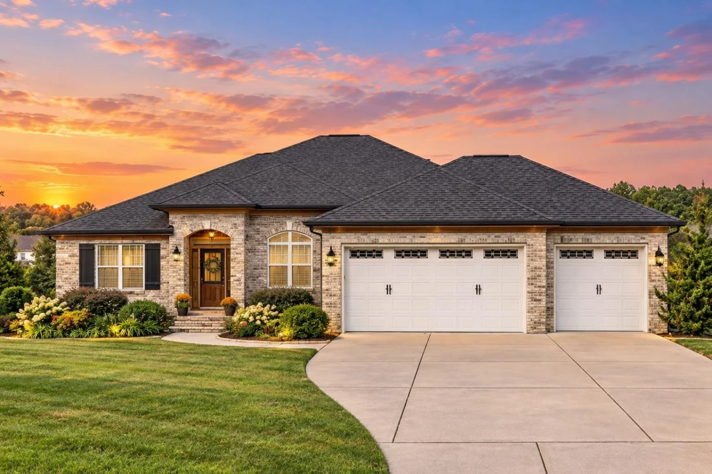 11-1751 HOUSE PLAN – Traditional Ranch Home Plan – 4-Bed, 3.5-Bath, 2,643 SF - Modern Brick, AI-generated exterior concept