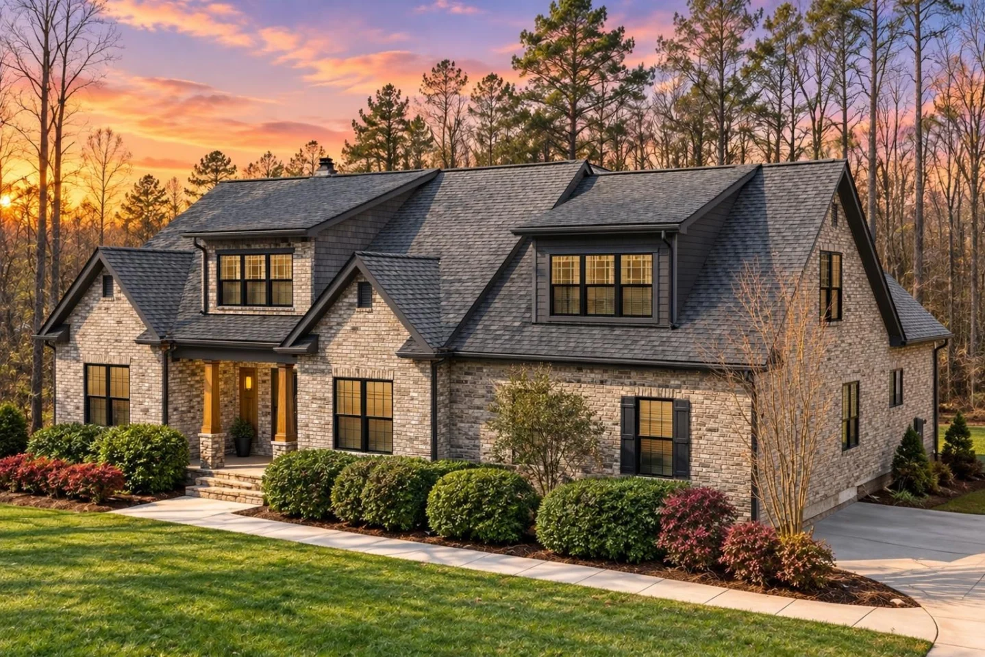 10-1315 HOUSE PLAN – Modern Craftsman Home Plan – 3-Bed, 2-Bath, 2,058 SF - Modern Brick, AI-generated exterior concept