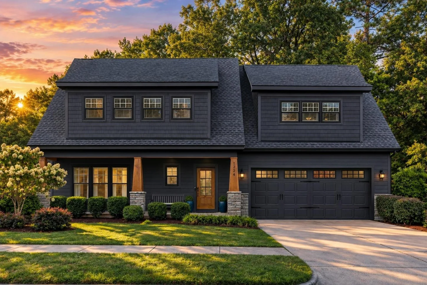 10-1033 HOUSE PLAN – Cape Cod Home Plan – 3-Bed, 2.5-Bath, 3,126 SF - Modern Dark, AI-generated exterior concept