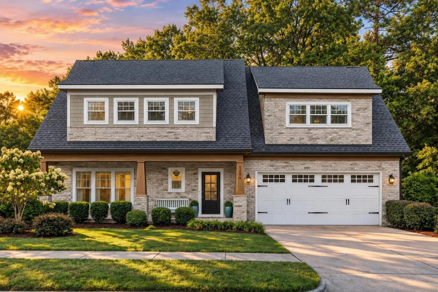 10-1033 HOUSE PLAN – Cape Cod Home Plan – 3-Bed, 2.5-Bath, 3,126 SF - Modern Brick, AI-generated exterior concept