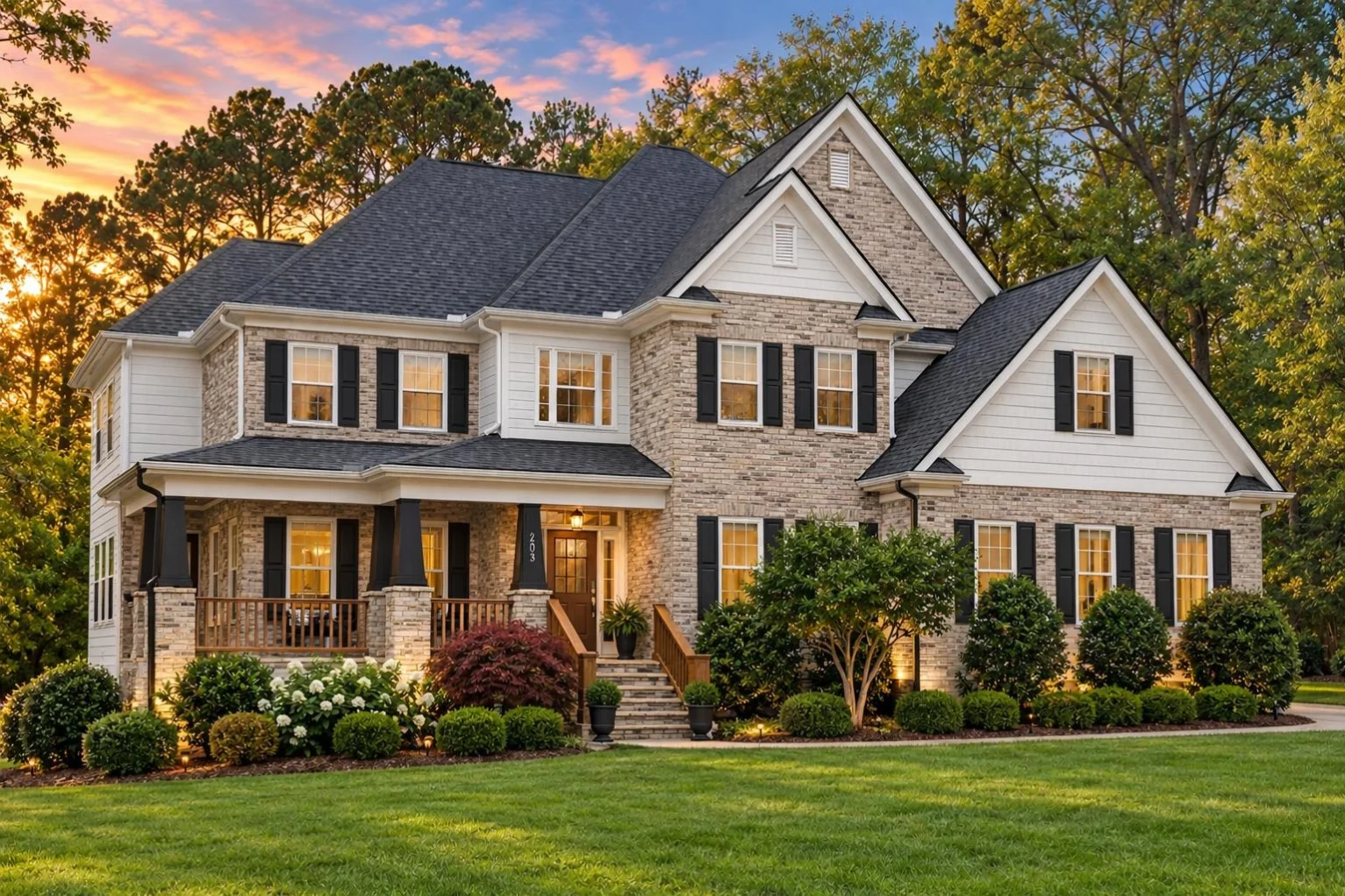 10-1744 HOUSE PLAN – Modern Craftsman Home Plan – 4-Bed, 4-Bath, 3,754 SF - Modern Brick, AI-generated exterior concept
