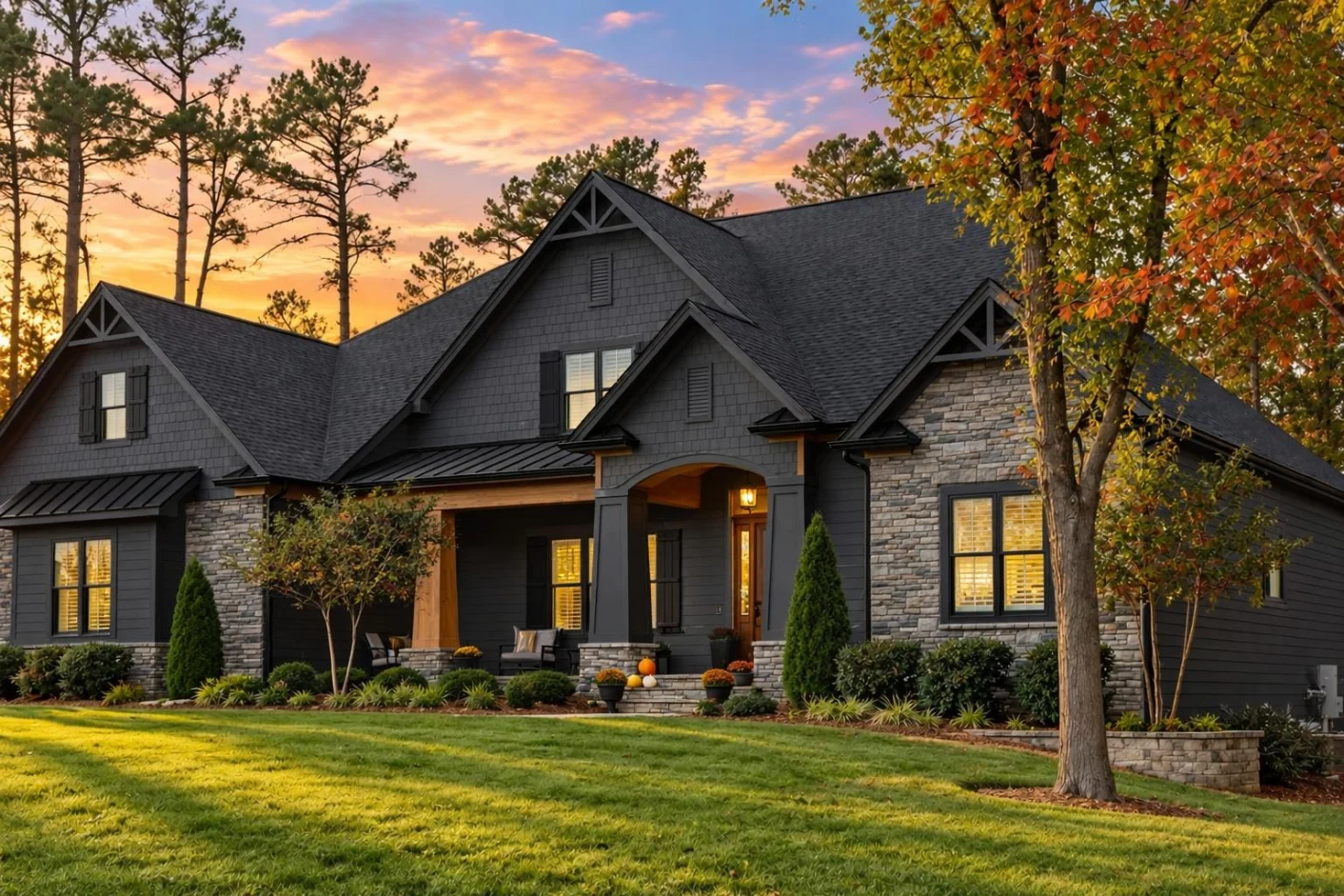 20-1765 HOUSE PLAN – Modern Craftsman Home Plan – 3-Bed, 3-Bath, 2,701 SF - Modern Dark, AI-generated exterior concept