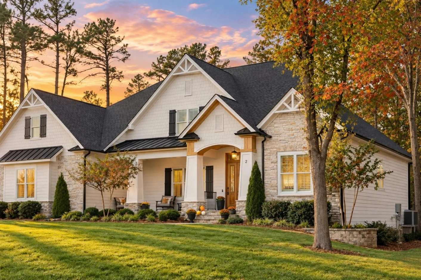 20-1765 HOUSE PLAN – Modern Craftsman Home Plan – 3-Bed, 3-Bath, 2,701 SF - Warm Natural, AI-generated exterior concept
