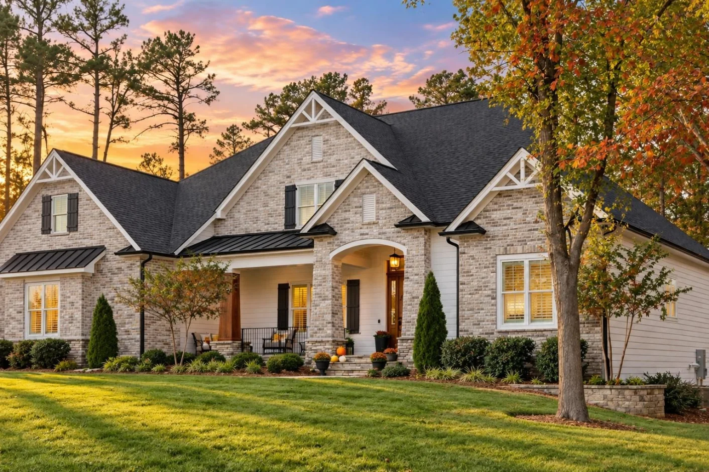 20-1765 HOUSE PLAN – Modern Craftsman Home Plan – 3-Bed, 3-Bath, 2,701 SF - Modern Brick, AI-generated exterior concept