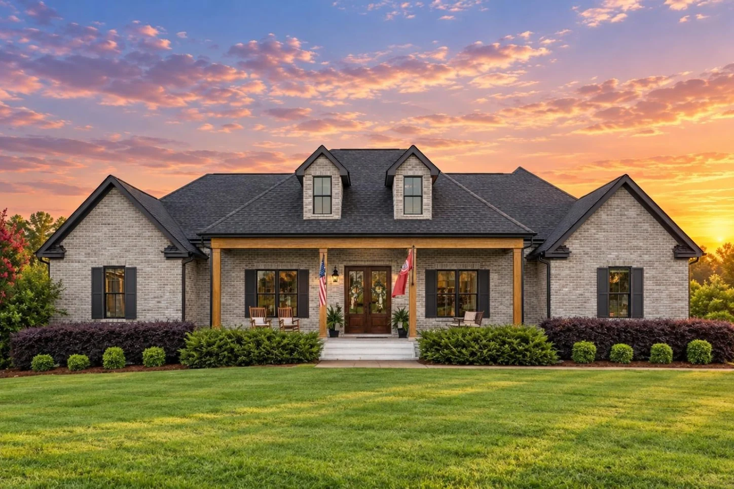 20-2124 HOUSE PLAN – French Country Home Plan – 3-Bed, 3.5-Bath, 2,365 SF - Modern Brick, AI-generated exterior concept