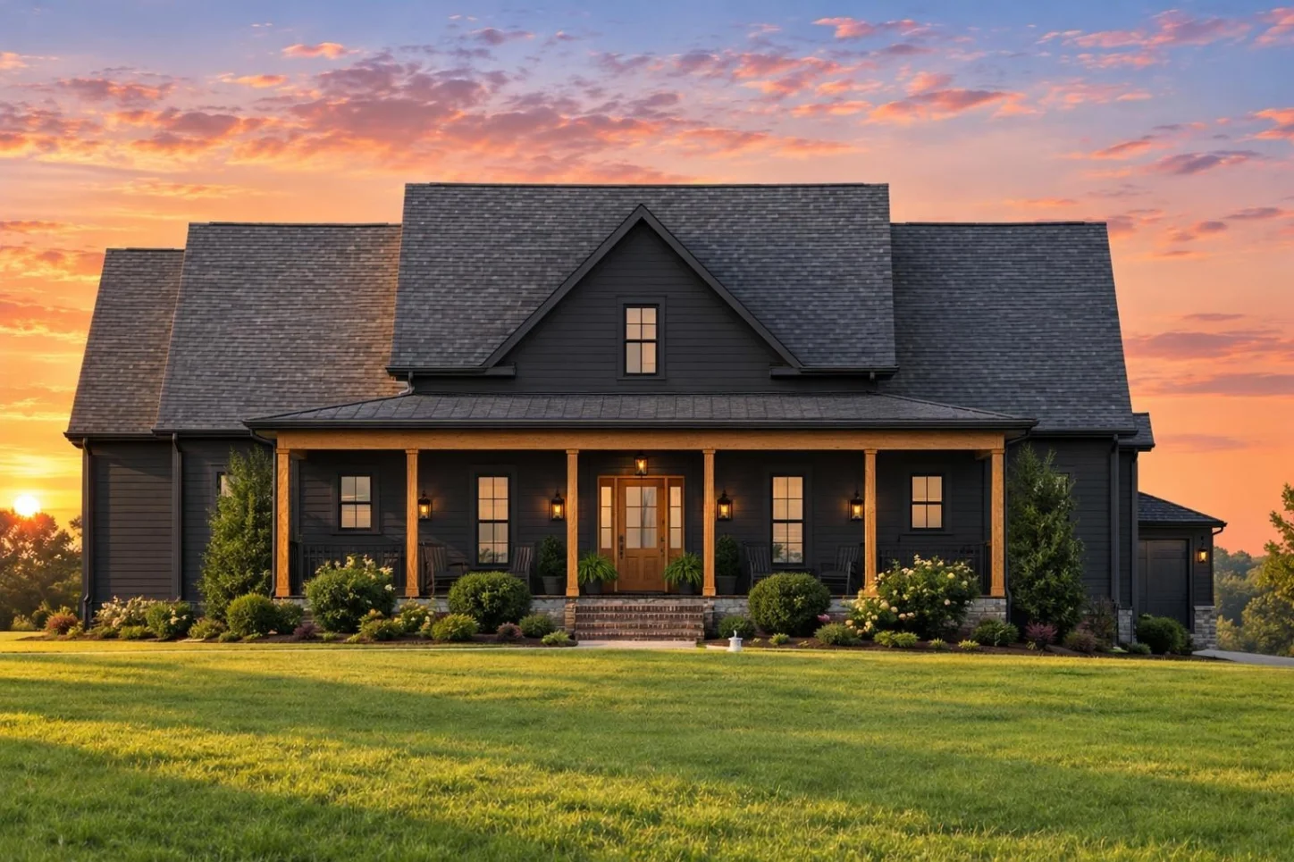 20-1279 HOUSE PLAN – Modern Farmhouse Home Plan – 3-Bed, 2-Bath, 2,631 SF - Modern Dark, AI-generated exterior concept