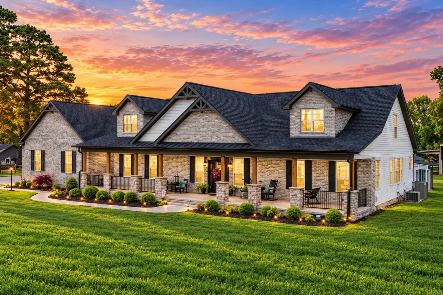 20-1505 HOUSE PLAN – Modern Farmhouse Home Plan – 3-Bed, 2-Bath, 2,112 SF - Modern Brick, AI-generated exterior concept