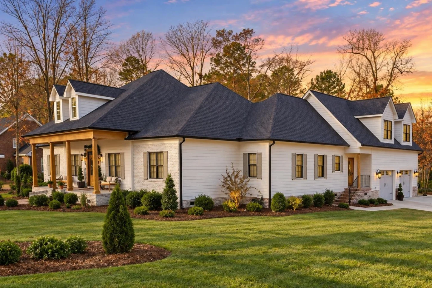 20-2149 HOUSE PLAN – Southern Traditional Home Plan – 3-Bed, 2.5-Bath, 3,599 SF - Warm Natural, AI-generated exterior concept