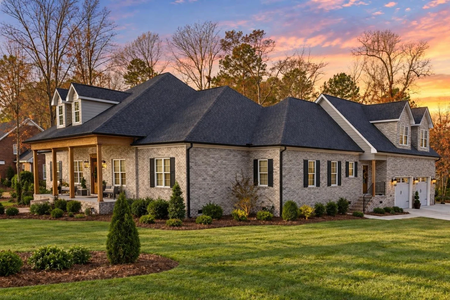 20-2149 HOUSE PLAN – Southern Traditional Home Plan – 3-Bed, 2.5-Bath, 3,599 SF - Modern Brick, AI-generated exterior concept