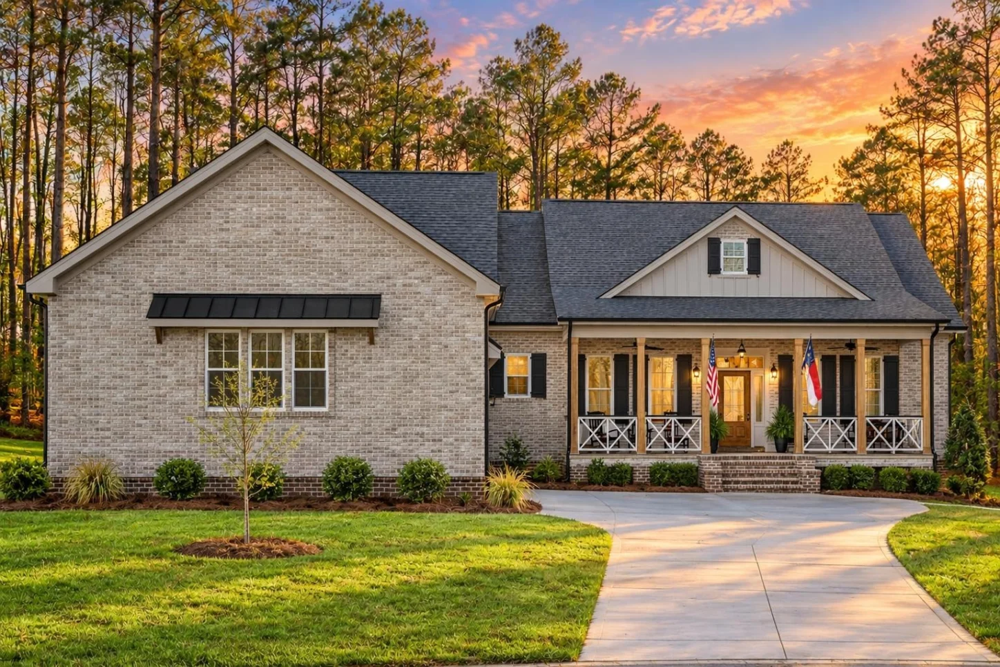 20-2162 HOUSE PLAN – Modern Farmhouse Home Plan – 4-Bed, 3.5-Bath, 3,285 SF - Modern Brick, AI-generated exterior concept