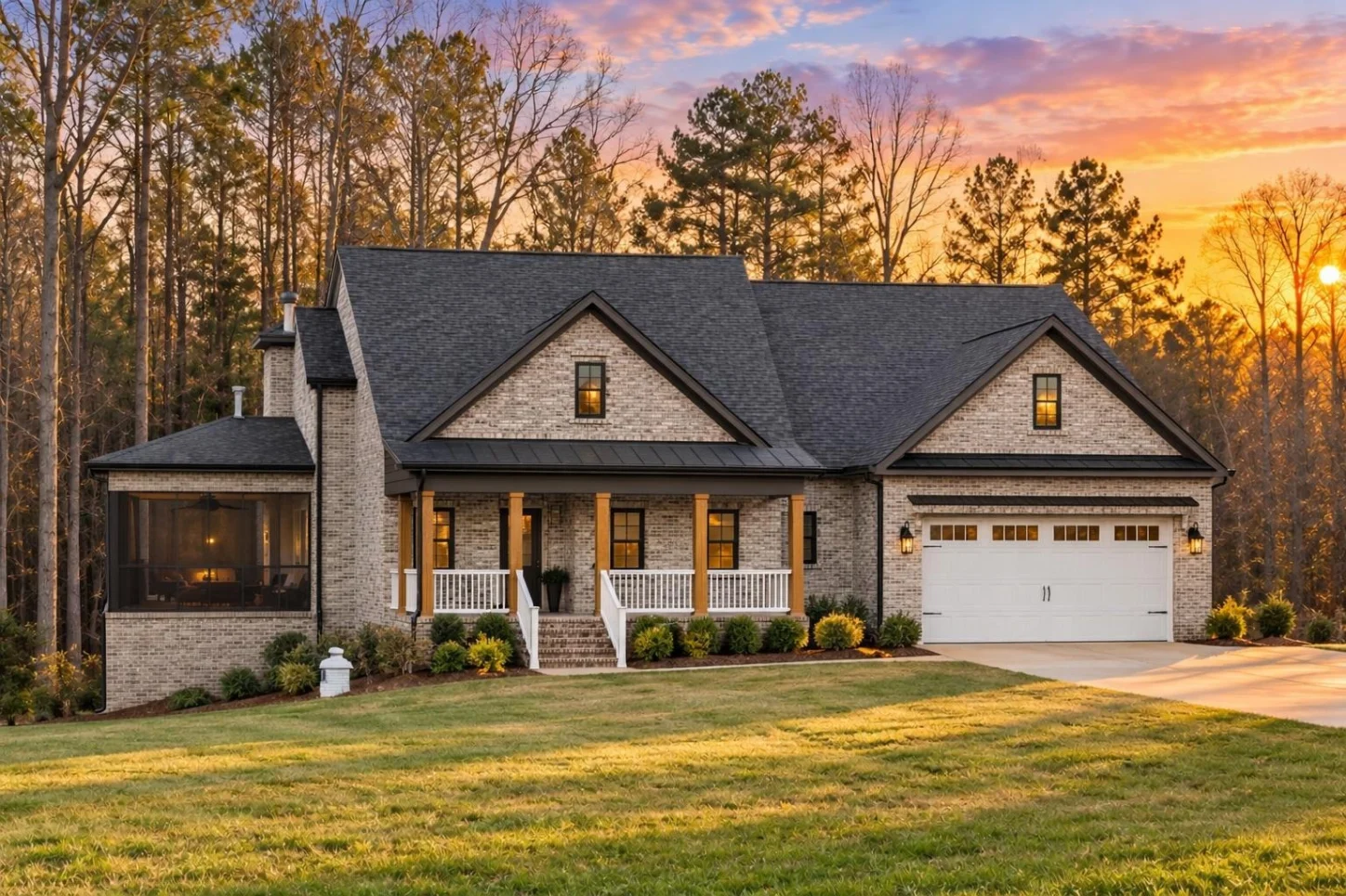 20-1594 HOUSE PLAN – Modern Farmhouse Home Plan – 3-Bed, 3.5-Bath, 2,492 SF - Modern Brick, AI-generated exterior concept