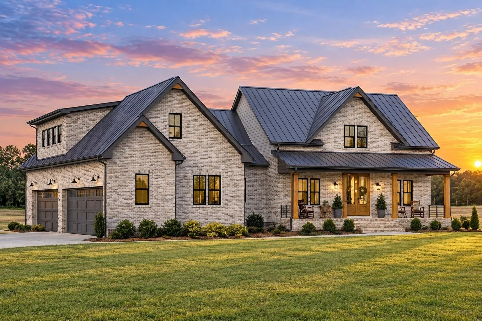 20-1615 HOUSE PLAN – Modern Farmhouse Home Plan – 4-Bed, 3-Bath, 2,690 SF - Modern Brick, AI-generated exterior concept