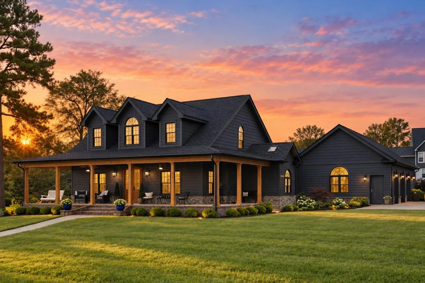 20-1203 HOUSE PLAN – Southern Traditional Home Plan – 4-Bed, 3-Bath, 3,164 SF - Modern Dark, AI-generated exterior concept