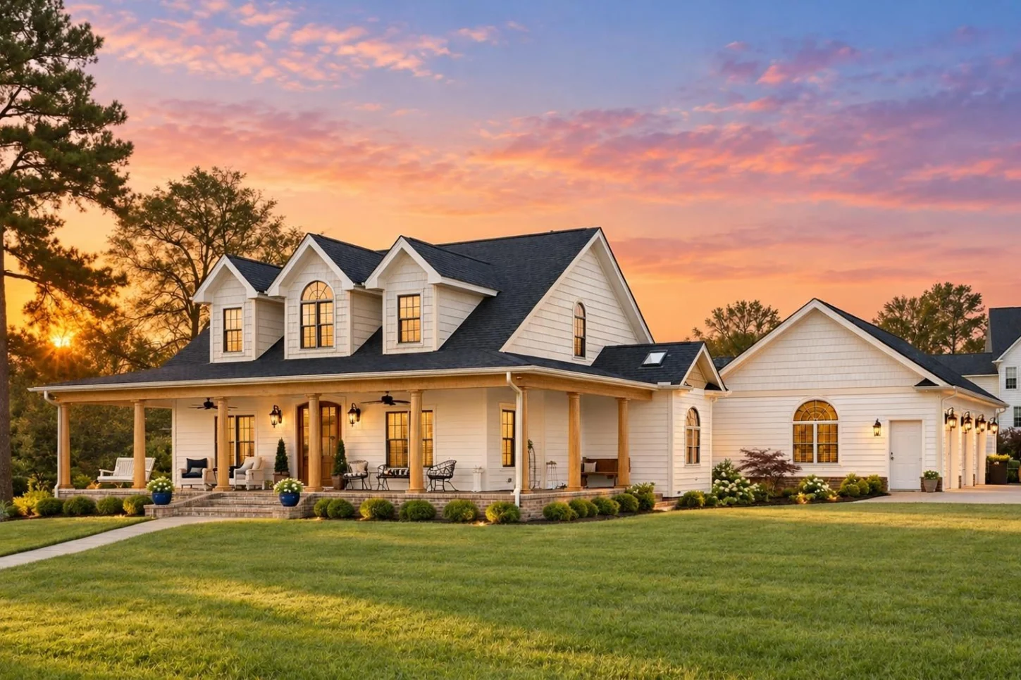 20-1203 HOUSE PLAN – Southern Traditional Home Plan – 4-Bed, 3-Bath, 3,164 SF - Warm Natural, AI-generated exterior concept