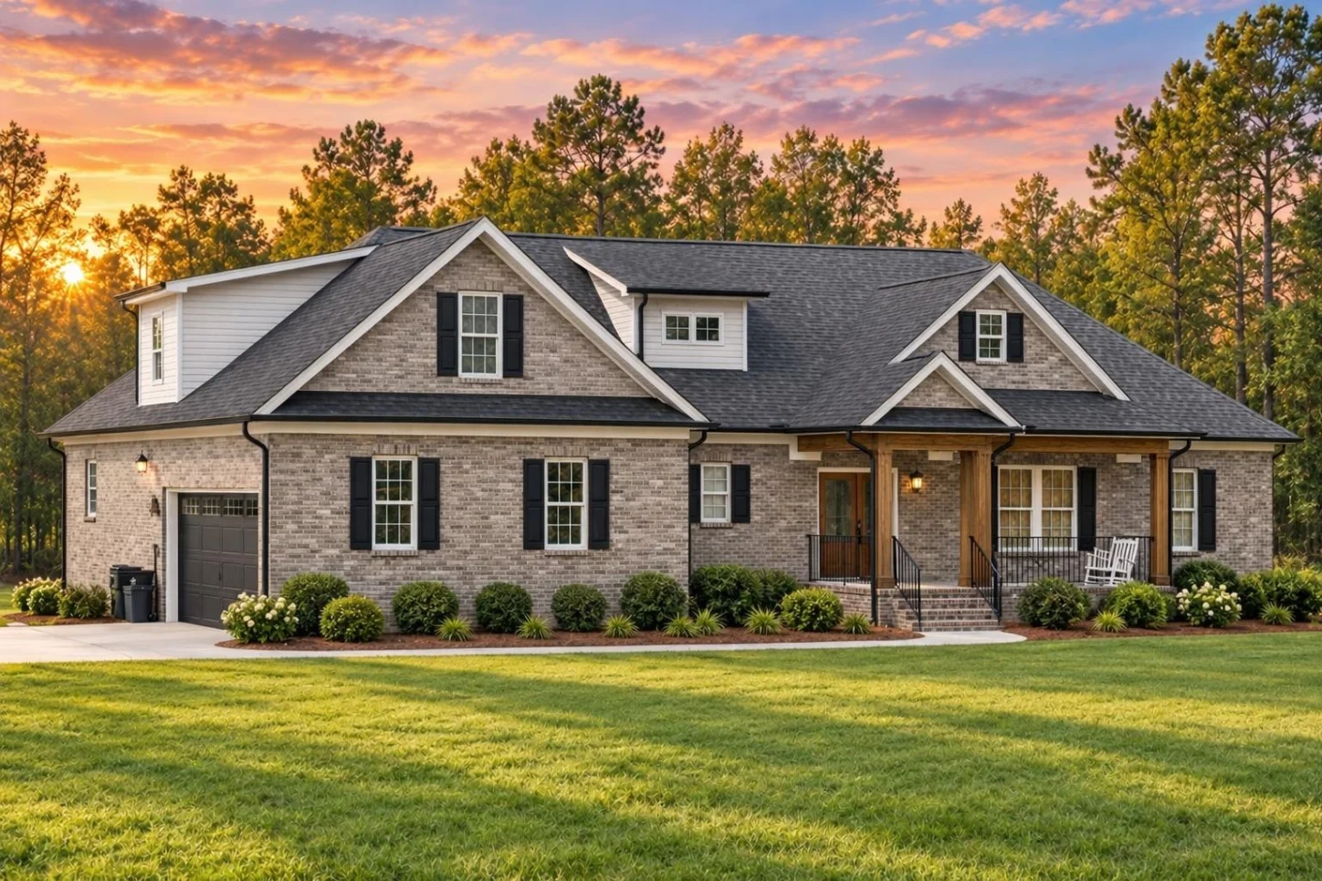 20-1456 HOUSE PLAN – Traditional Ranch Home Plan – 3-Bed, 3.5-Bath, 3,044 SF - Modern Brick, AI-generated exterior concept