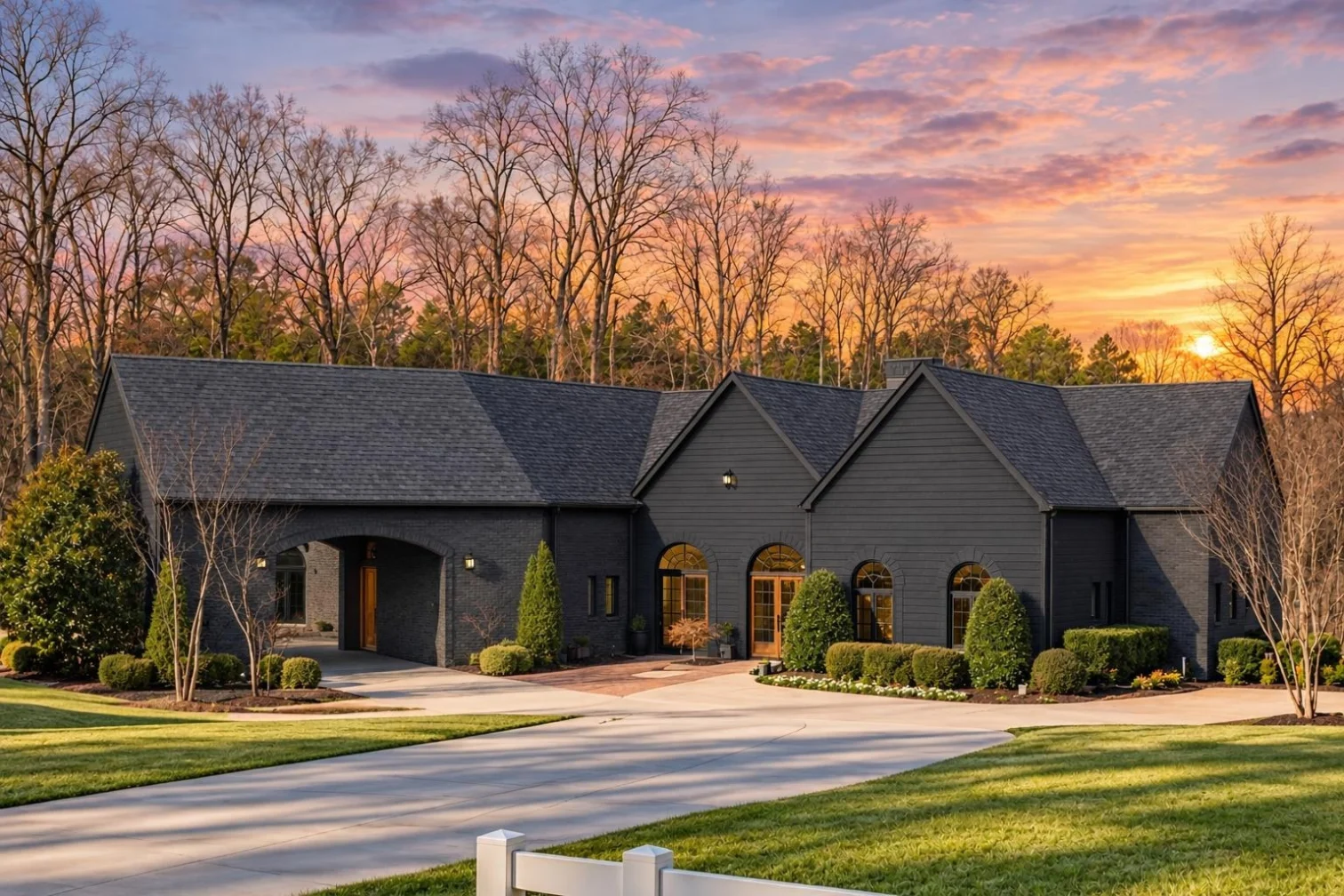 17-1825 HOUSE PLAN – French Country Home Plan – 3-Bed, 3.5-Bath, 5,403 SF PDF ONLY - Modern Dark, AI-generated exterior concept