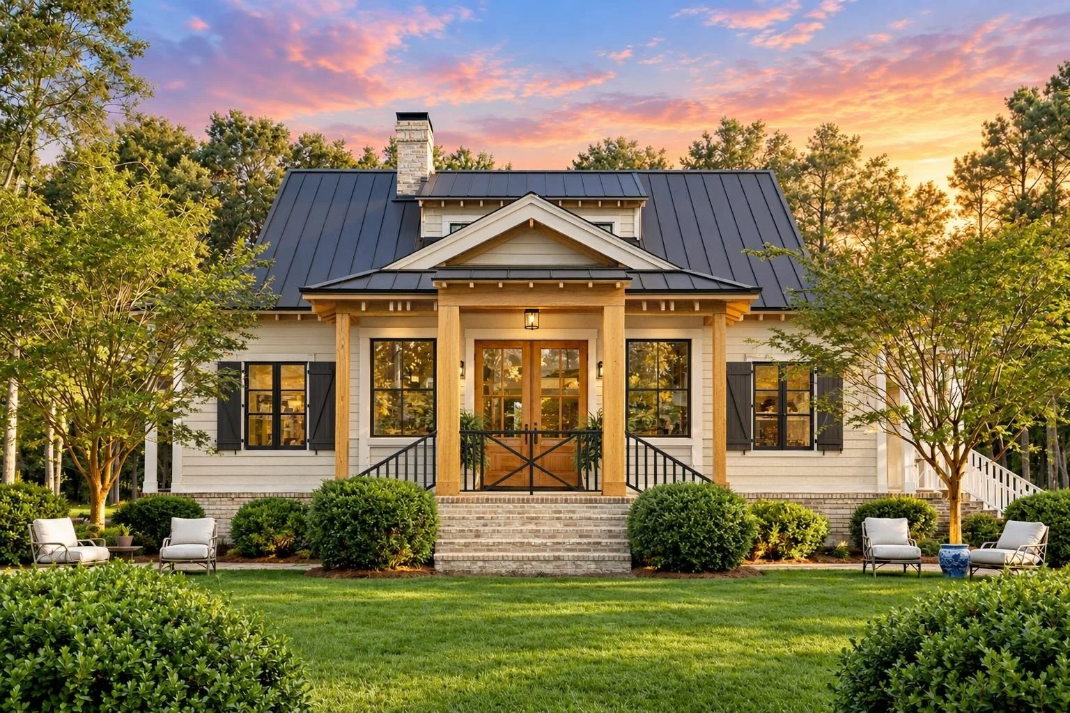 17-1649 HOUSE PLAN – Cottage Home Plan – 4-Bed, 3.5-Bath, 2,594 SF - Warm Natural, AI-generated exterior concept
