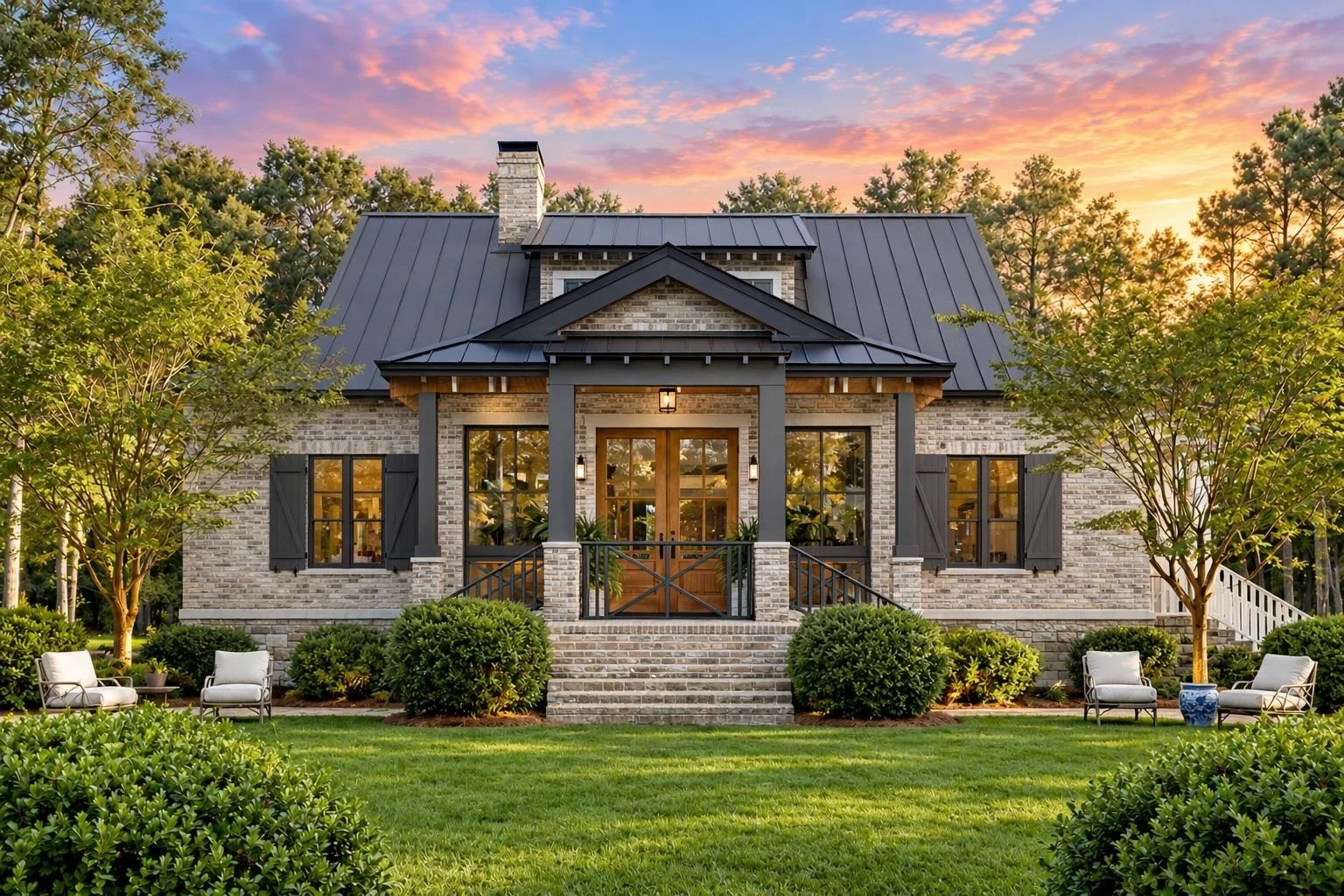 17-1649 HOUSE PLAN – Cottage Home Plan – 4-Bed, 3.5-Bath, 2,594 SF - Modern Brick, AI-generated exterior concept
