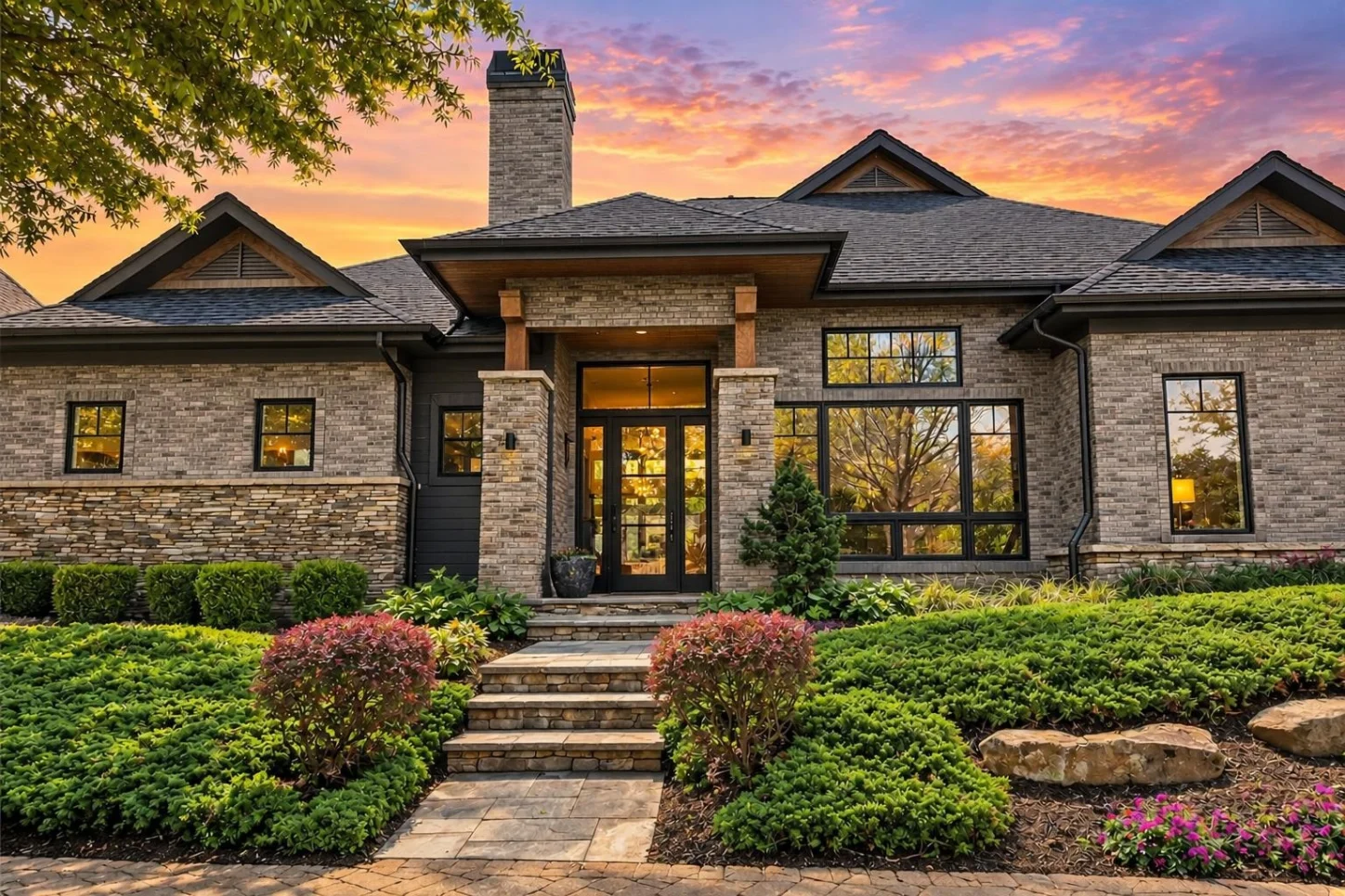 16-1051 HOUSE PLAN – Modern Suburban Home Plan – 3-Bed, 3.5-Bath, 2,735 SF - Modern Brick, AI-generated exterior concept