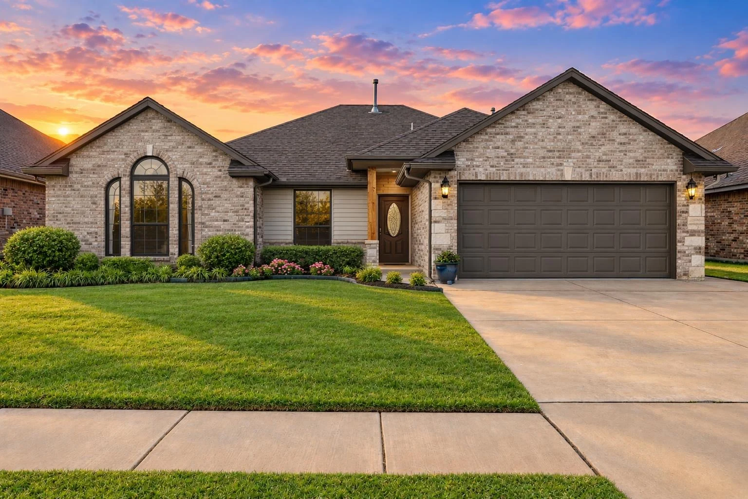 24-1931 HOUSE PLAN – Ranch Home Plan – 4-Bed, 2-Bath, 1,544 SF - Modern Brick, AI-generated exterior concept