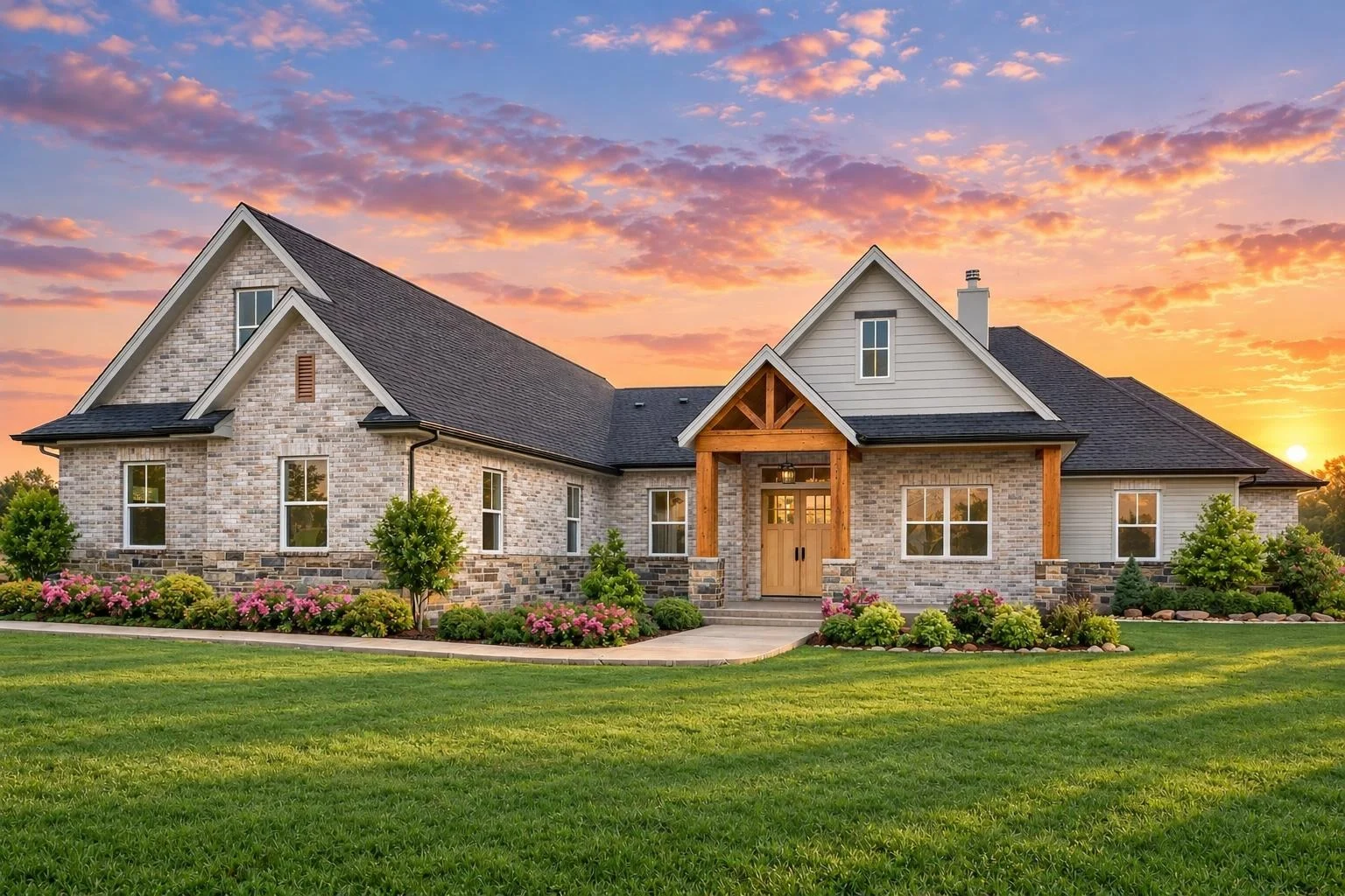 23-1770 HOUSE PLAN – Modern Farmhouse Home Plan – 5-Bed, 3.5-Bath, 3,311 SF - Modern Brick, AI-generated exterior concept
