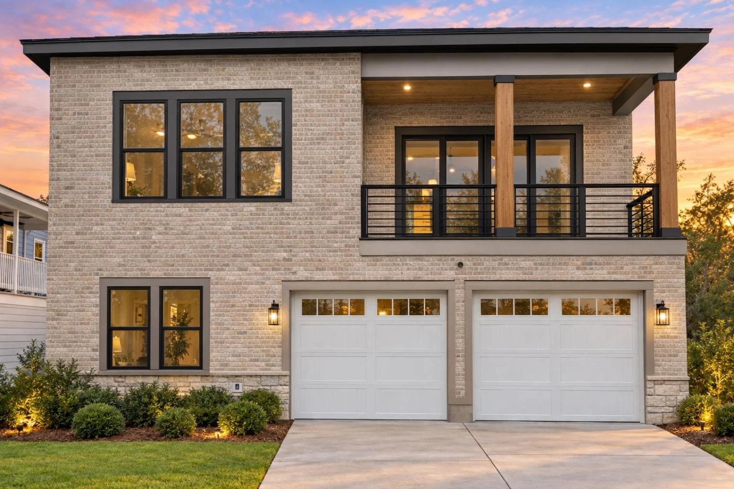 24-1073 HOUSE PLAN – Coastal Contemporary Home Plan – 5-Bed, 3-Bath, 3,186 SF - Modern Brick, AI-generated exterior concept