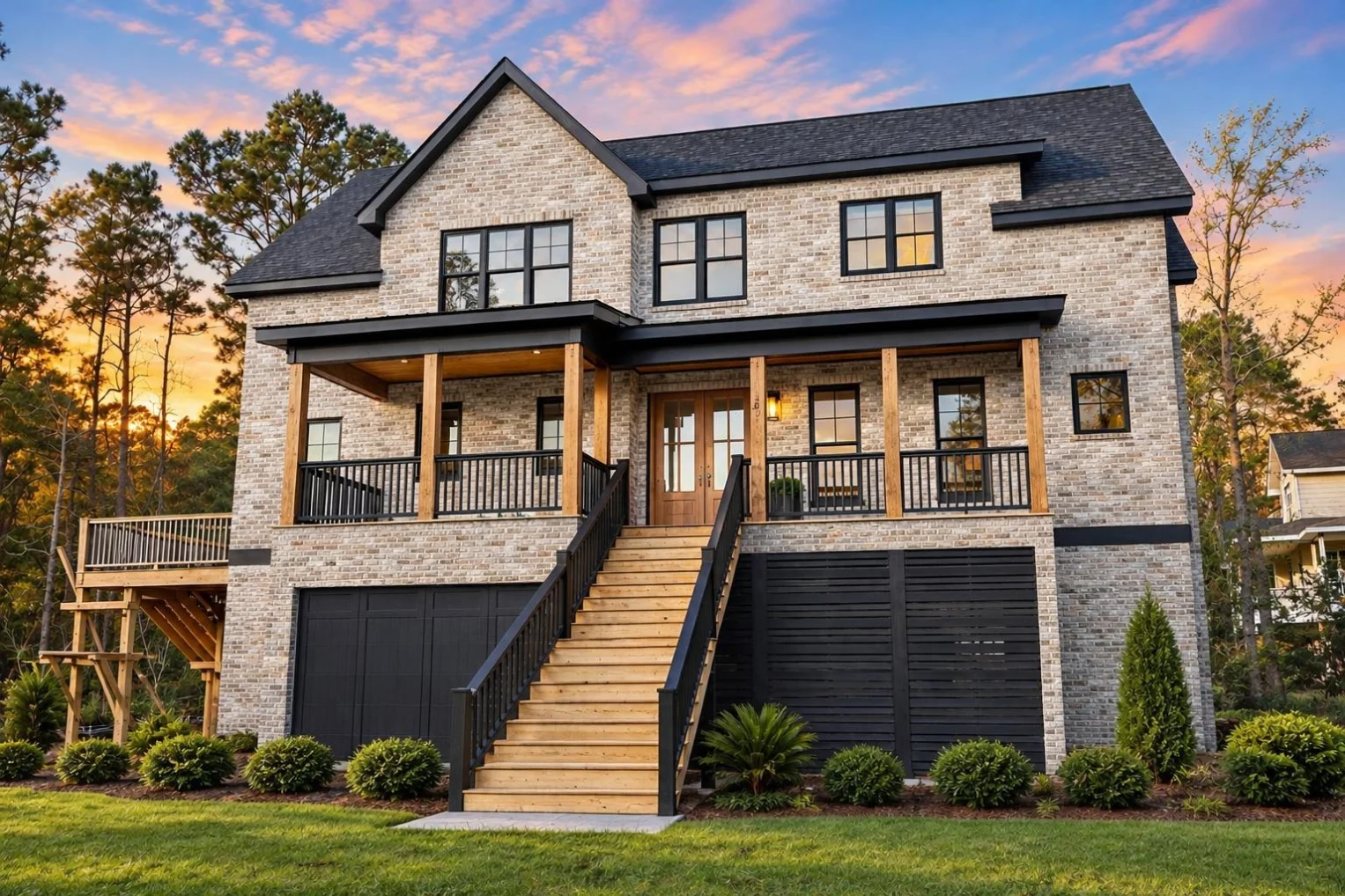 23-1475 HOUSE PLAN – Coastal Farmhouse Home Plan – 4-Bed, 3.5-Bath, 3,302 SF - Modern Brick, AI-generated exterior concept