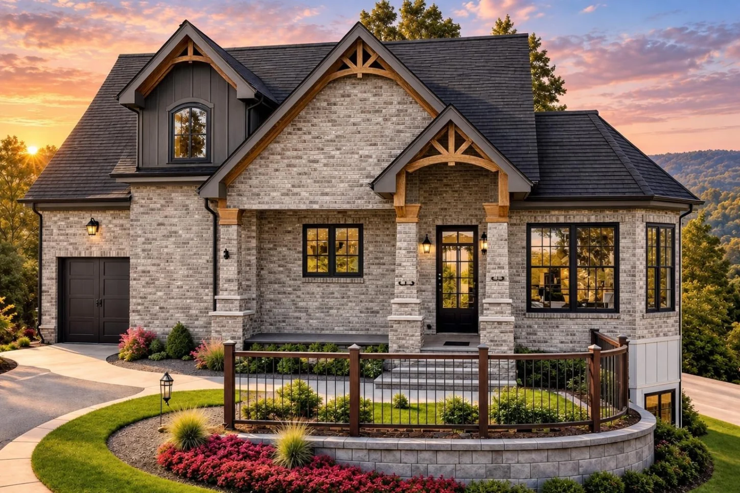 23-1649 HOUSE PLAN – Modern Craftsman Cottage Home Plan – 5-Bed, 3.5-Bath, 2,810 SF - Modern Brick, AI-generated exterior concept