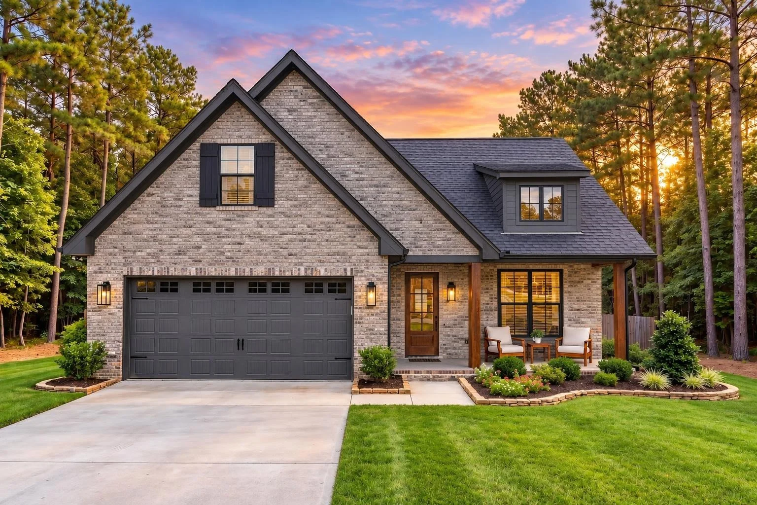 23-1868 HOUSE PLAN – Modern Farmhouse Home Plan – 4-Bed, 2.5-Bath, 2,004 SF - Modern Brick, AI-generated exterior concept