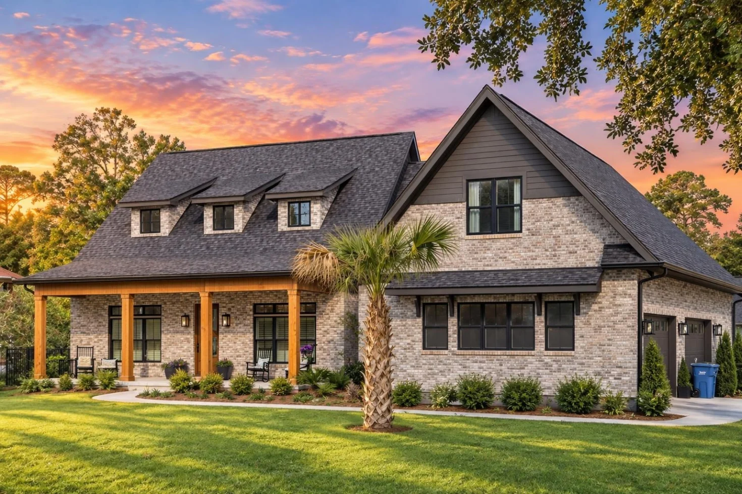 23-1943 HOUSE PLAN – Modern Farmhouse Home Plan – 3-Bed, 2-Bath, 2,332 SF - Modern Brick, AI-generated exterior concept